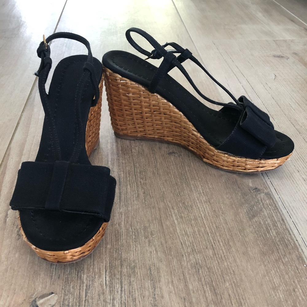Kate Spade slingback platform wedges